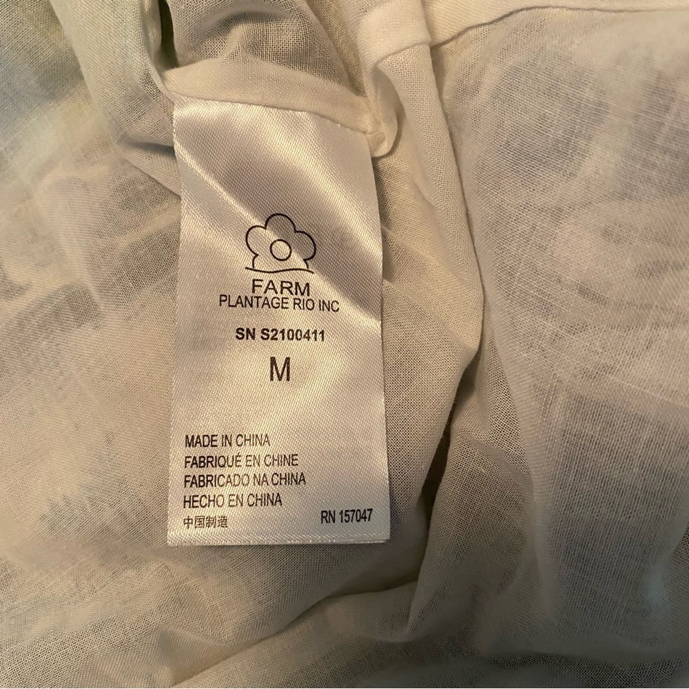 FARM RIO BLUE PALMS BALLOON SLEEVE DRESS SIZE MEDIUM NEW with TAGS - Picture 12 of 16